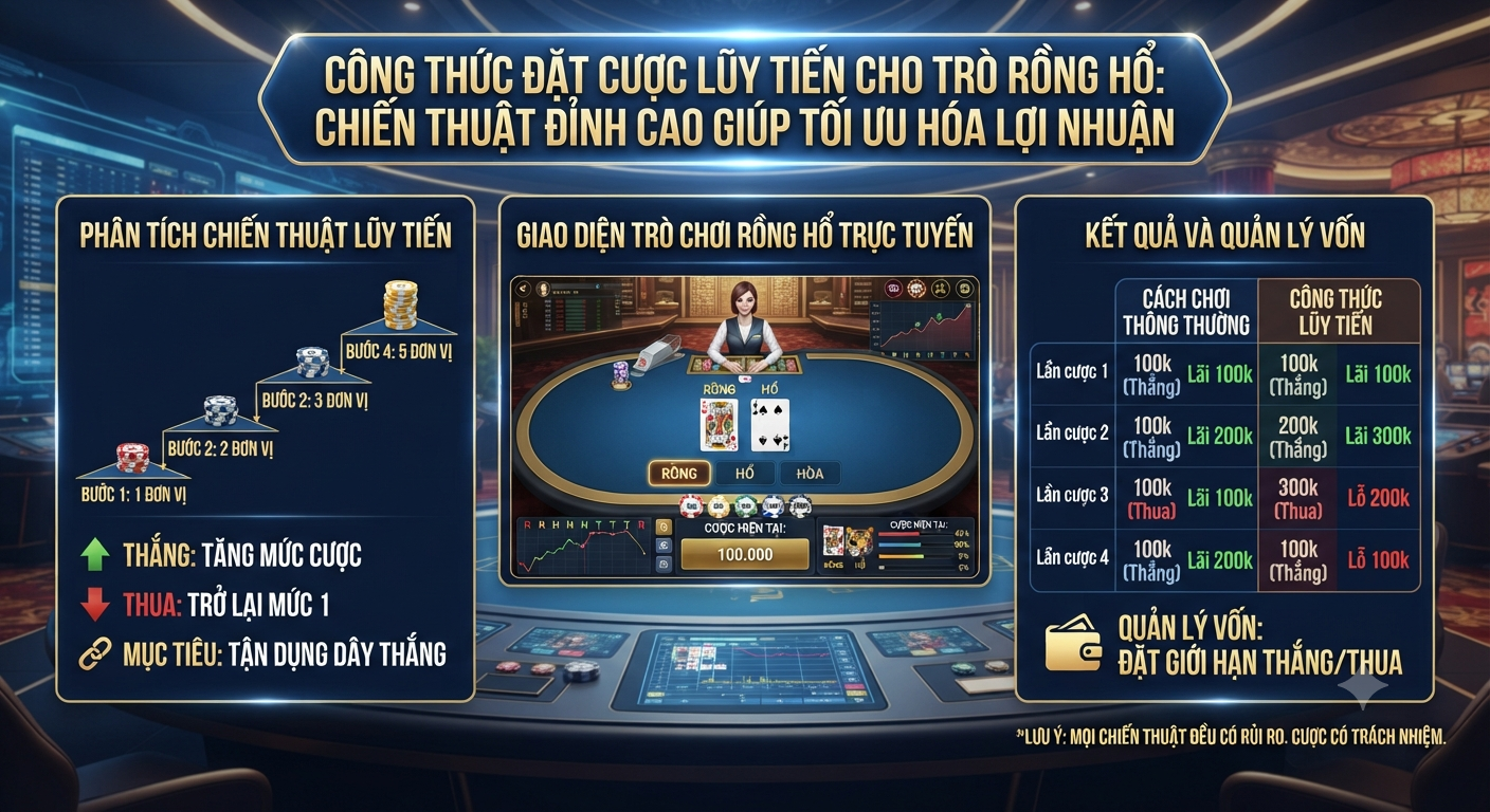 công thức đặt cược lũy tiến cho trò rồng hổ